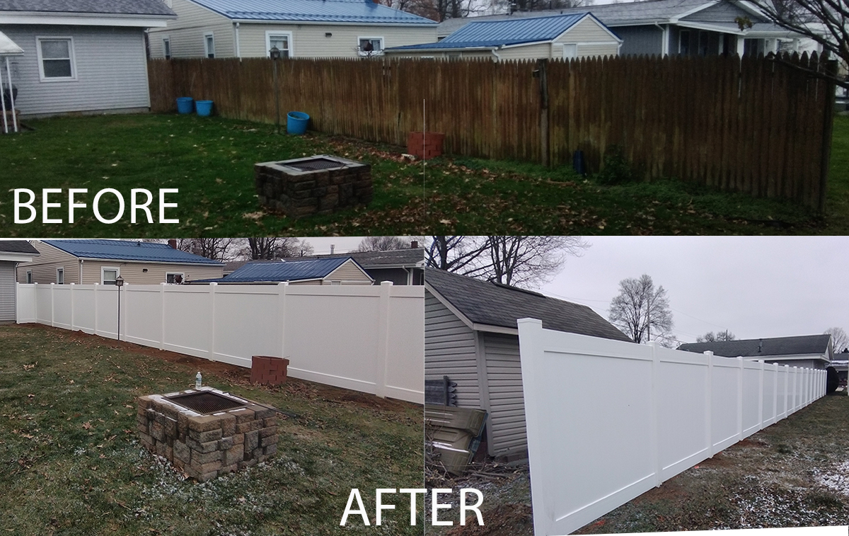 Ohio Fence Contractor Before and After
